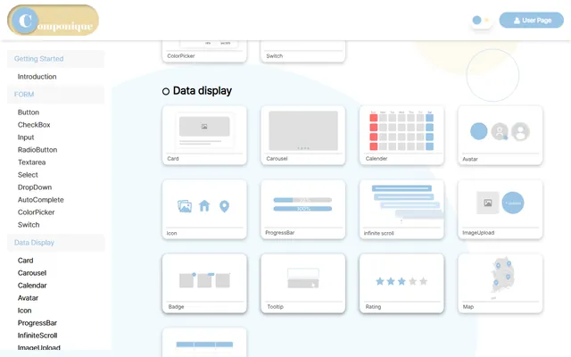 Componique 문서 — Data display 컴포넌트 모음